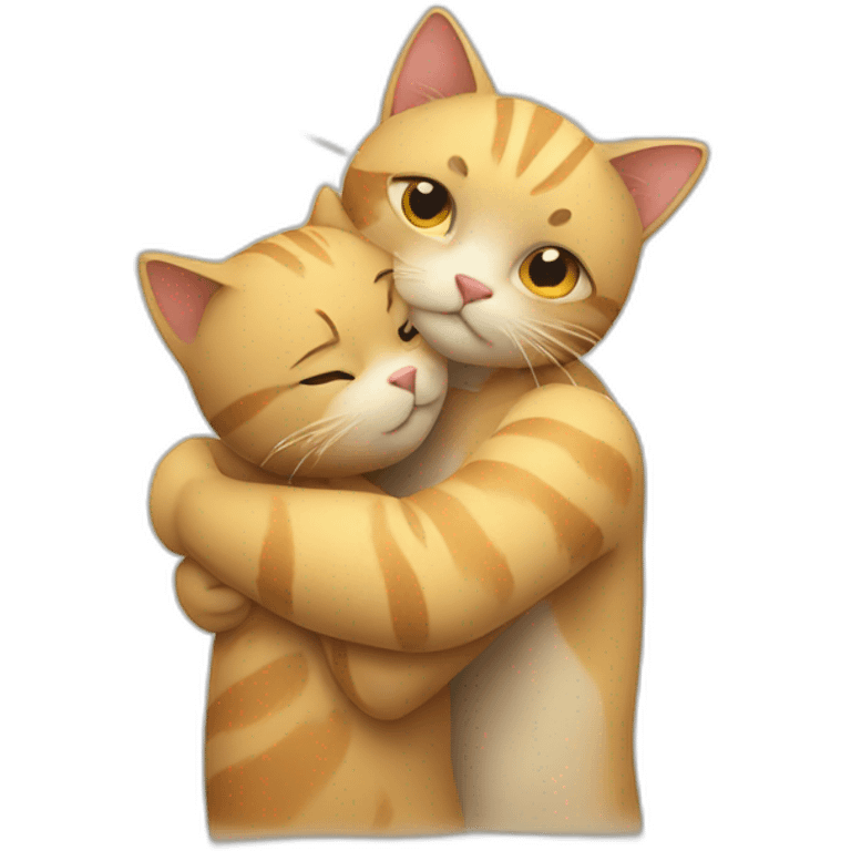 Cat hugging human emoji