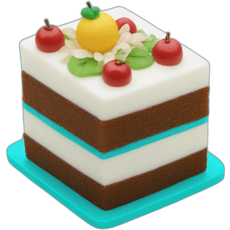 Bento cake in turquoise color emoji