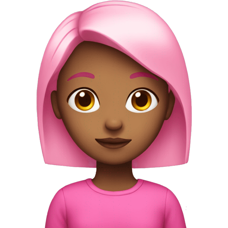 A girl with pink emoji