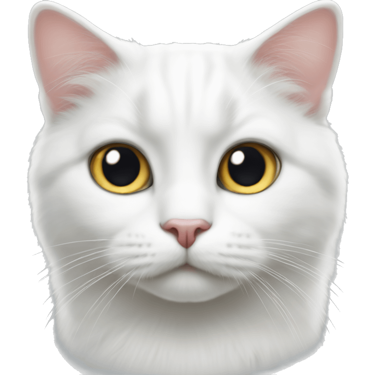 White cat with heterochromania emoji