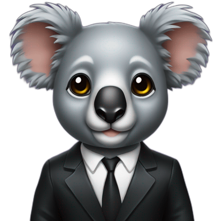 koala in black rubber shiny suit emoji