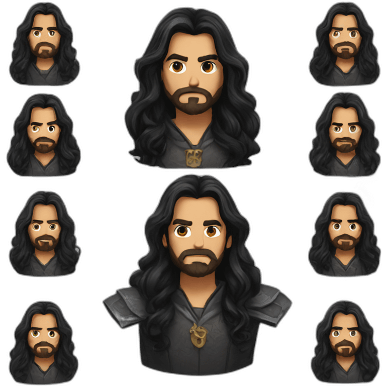 Long dark hair dungeon master emoji