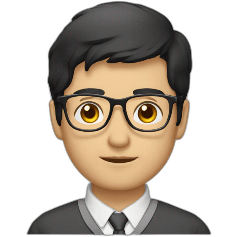 man-glasses-shortblackhair-teacher-kind-strict-Chinese emoji