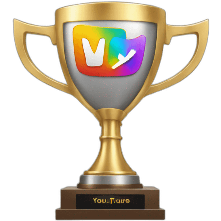 trophy with youtube logo emoji