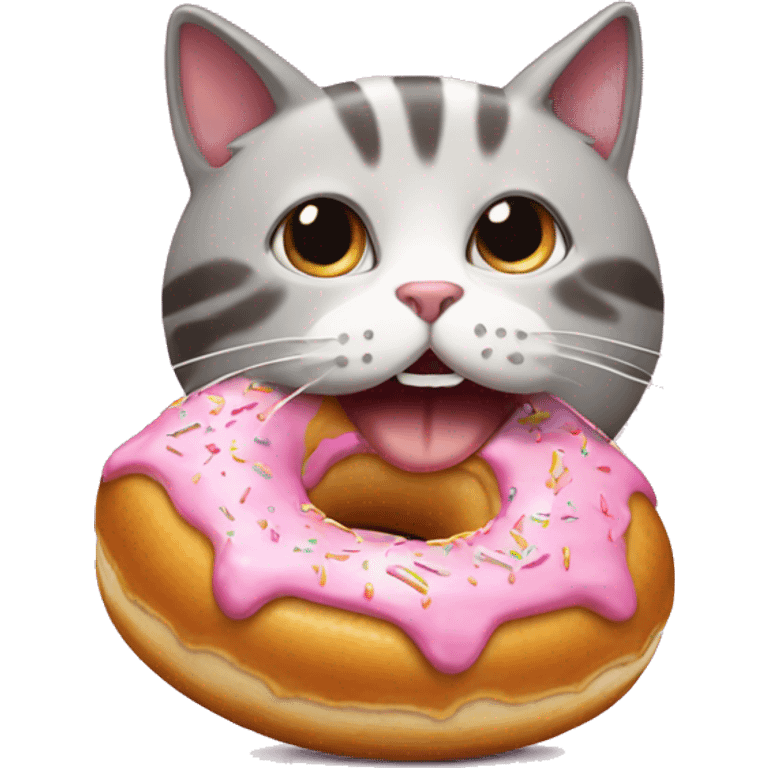 cat eating donut emoji