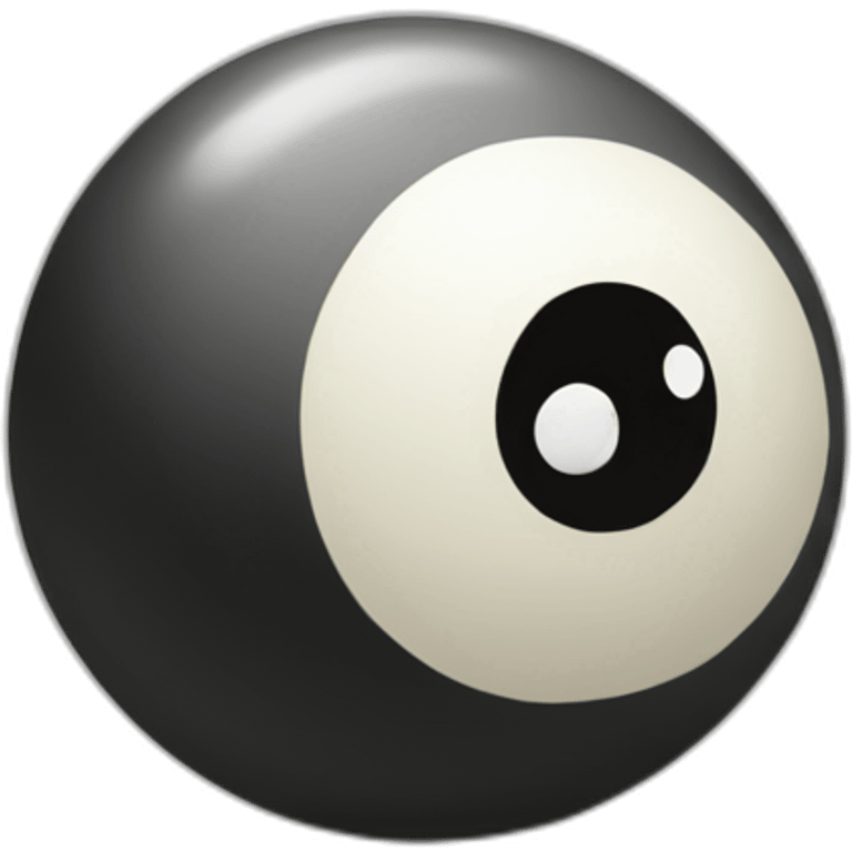 Boule de billard noir avec un 8 emoji