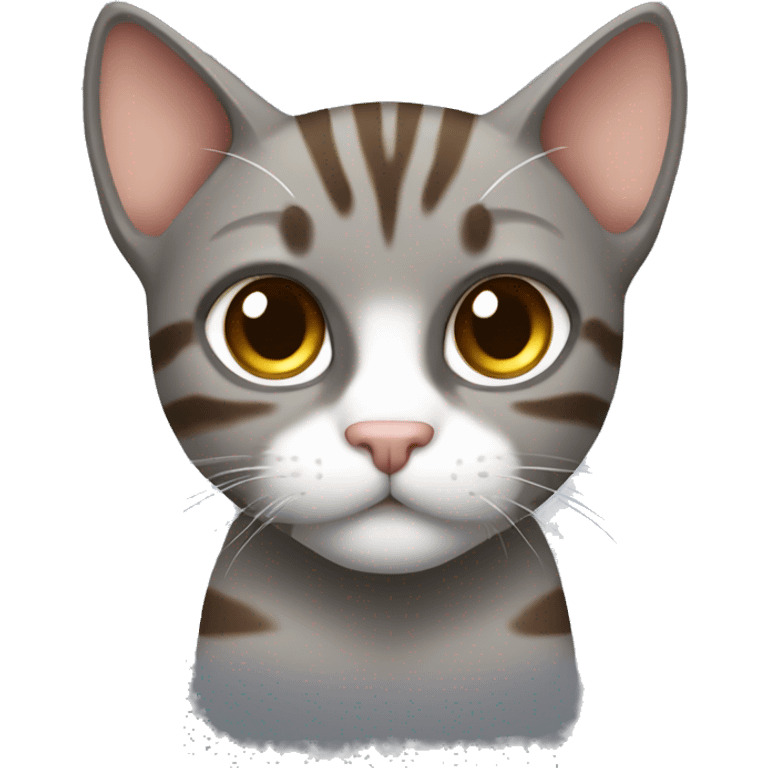 Body builder grey Brown tabby cat emoji