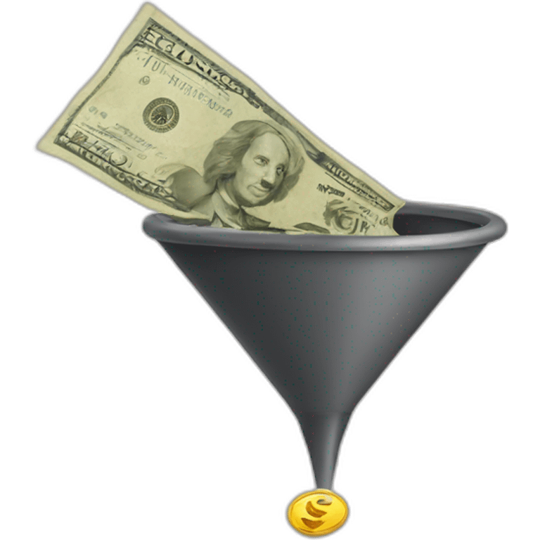 money pouring into funnel emoji