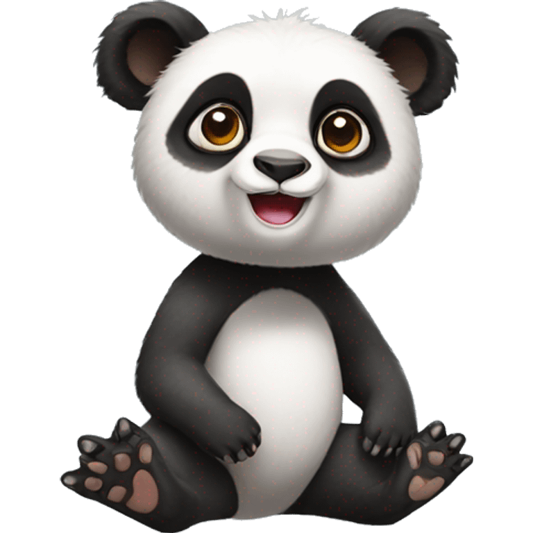 Cute panda-lemur-hybrid full body emoji