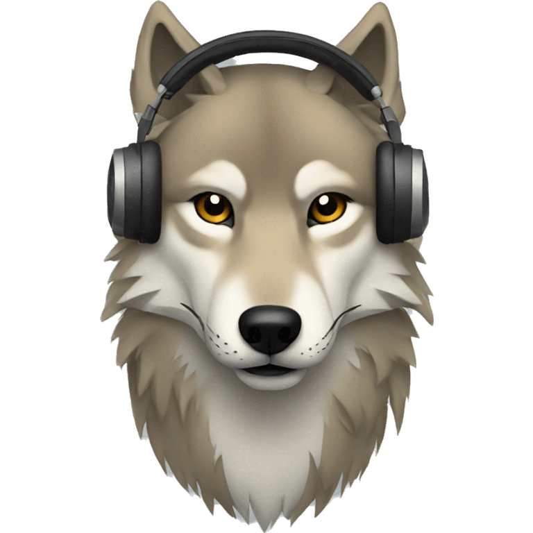 Wolf headphones minimalist emoji