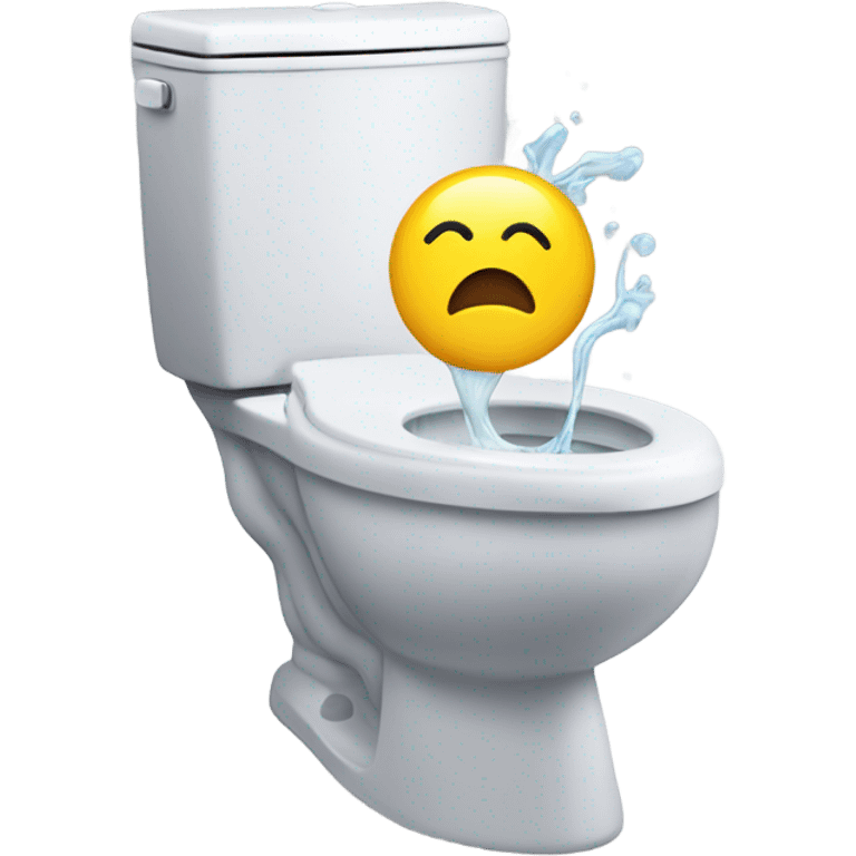 A toilet sprayong water out of the lid emoji