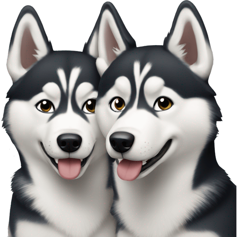 Two huskies  emoji