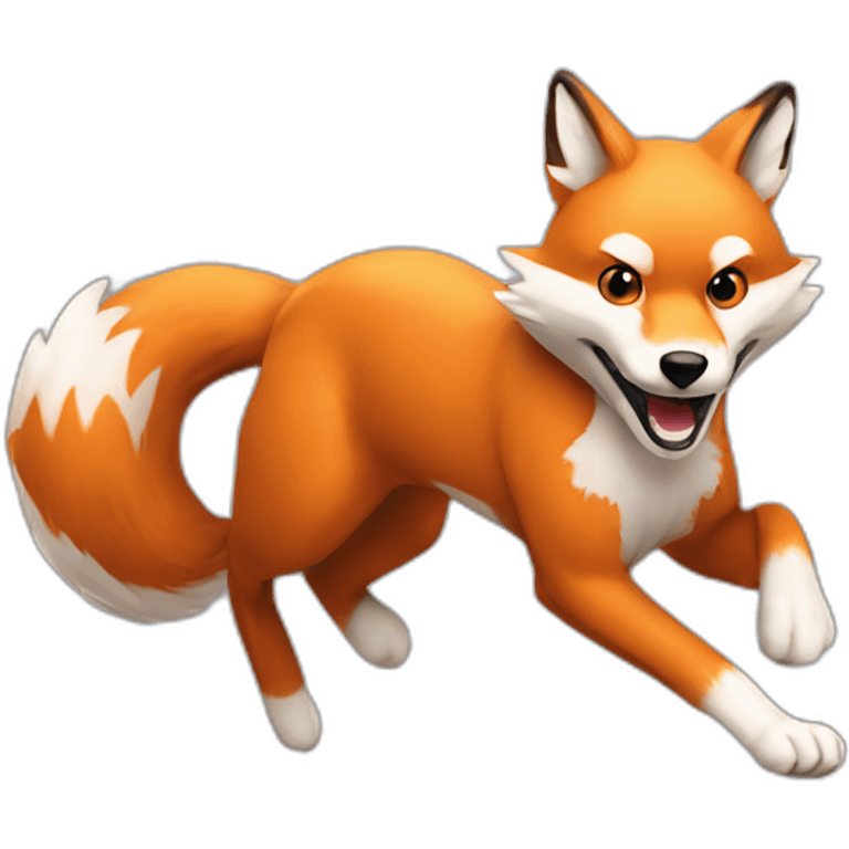 ultra fast running fox emoji