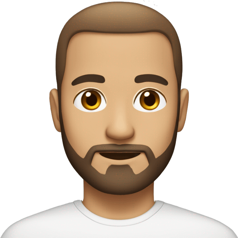 Create a Muslim man avatar with beard, and no mustache. white skin, brown hair, A little baldness in the front of the head. Hair combed back. emoji