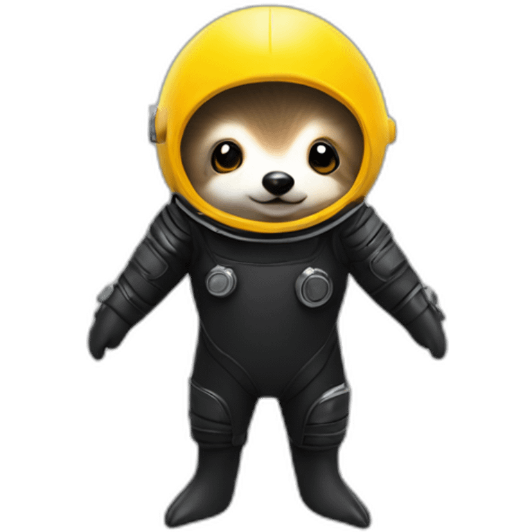 hedgehog in black rubber shiny diving suit emoji