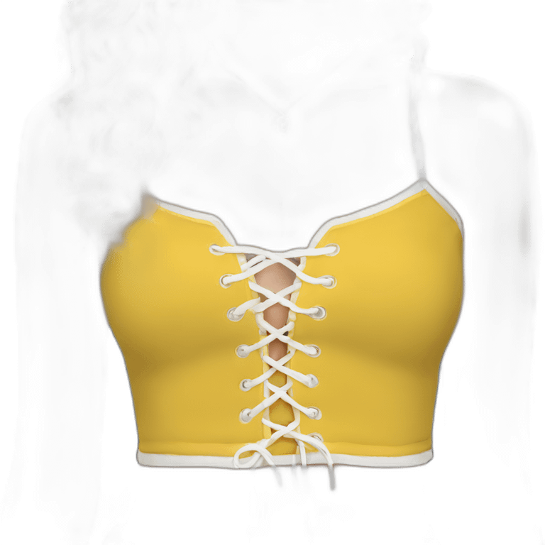 caucasian blonde plush lace up crop top emoji