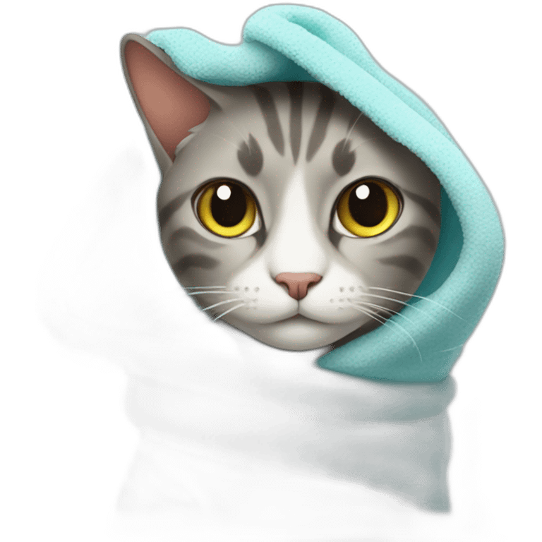 cat with towel on the head  emoji