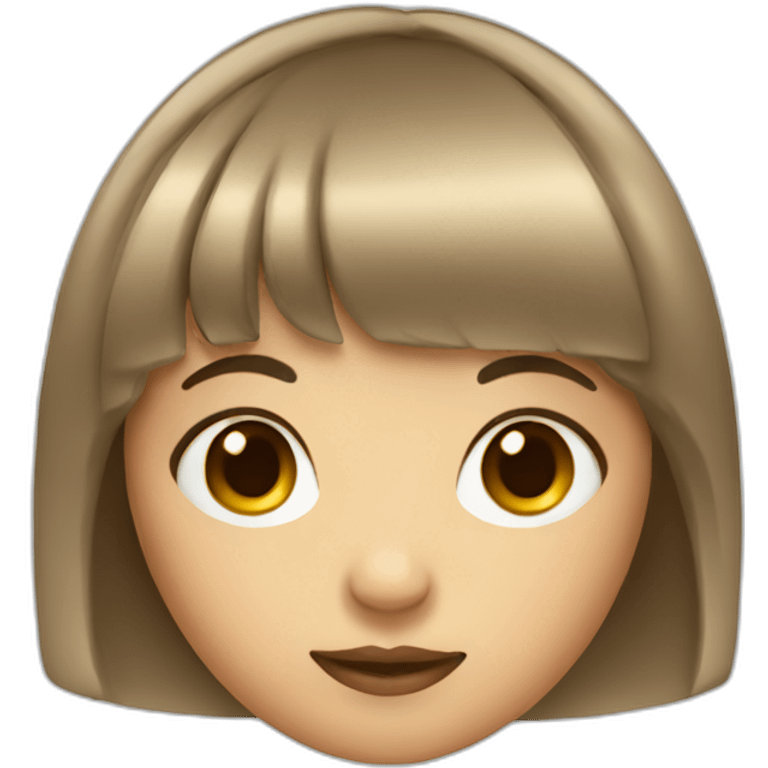 a round face girl with bangs emoji