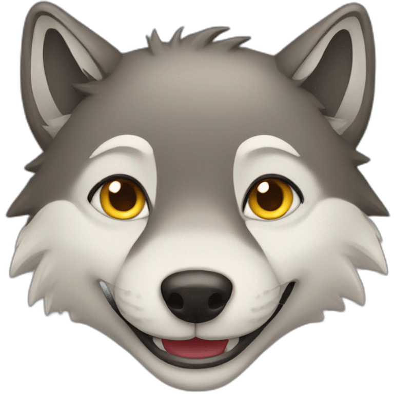 wolf smiling emoji