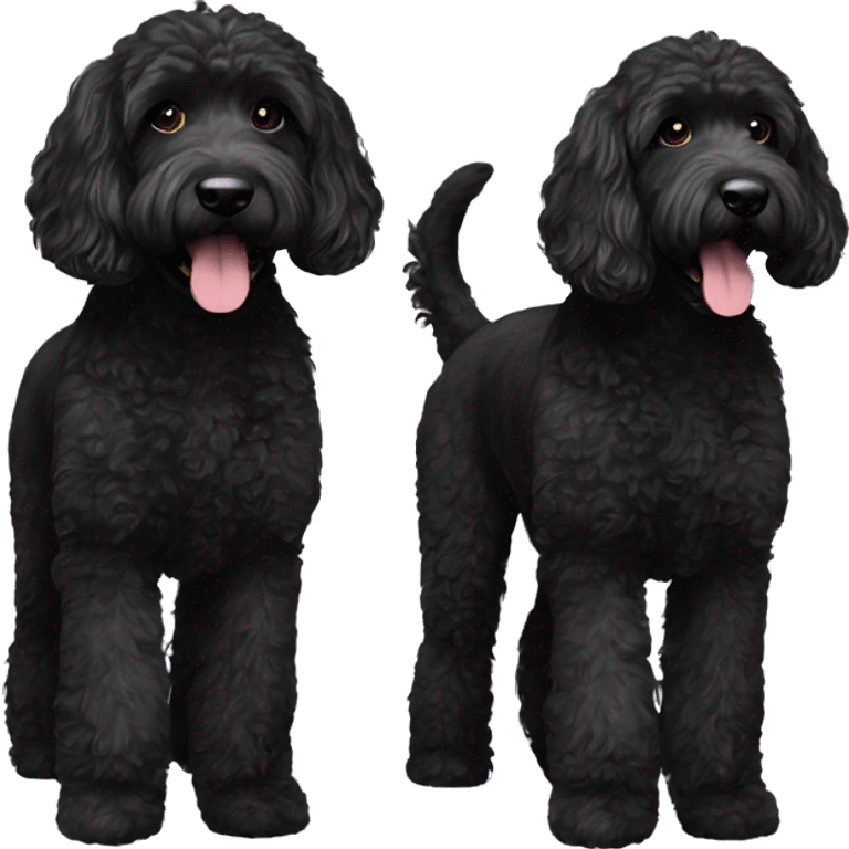 two black goldendoodles emoji