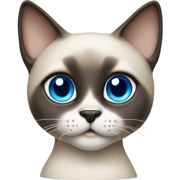 short haired siamese cat with white mask and blue eyes emoji