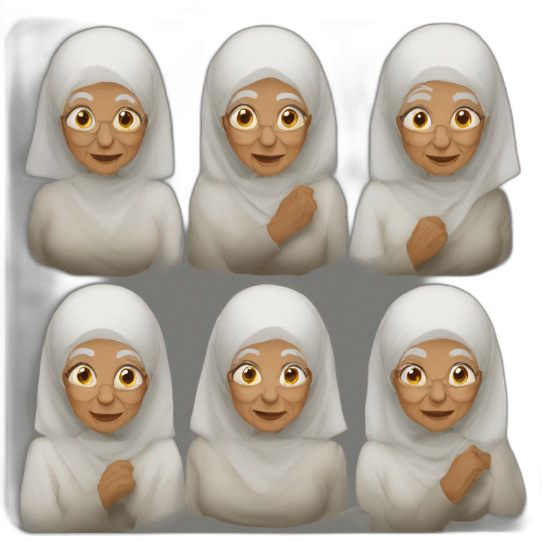 very old woman white hijab emoji