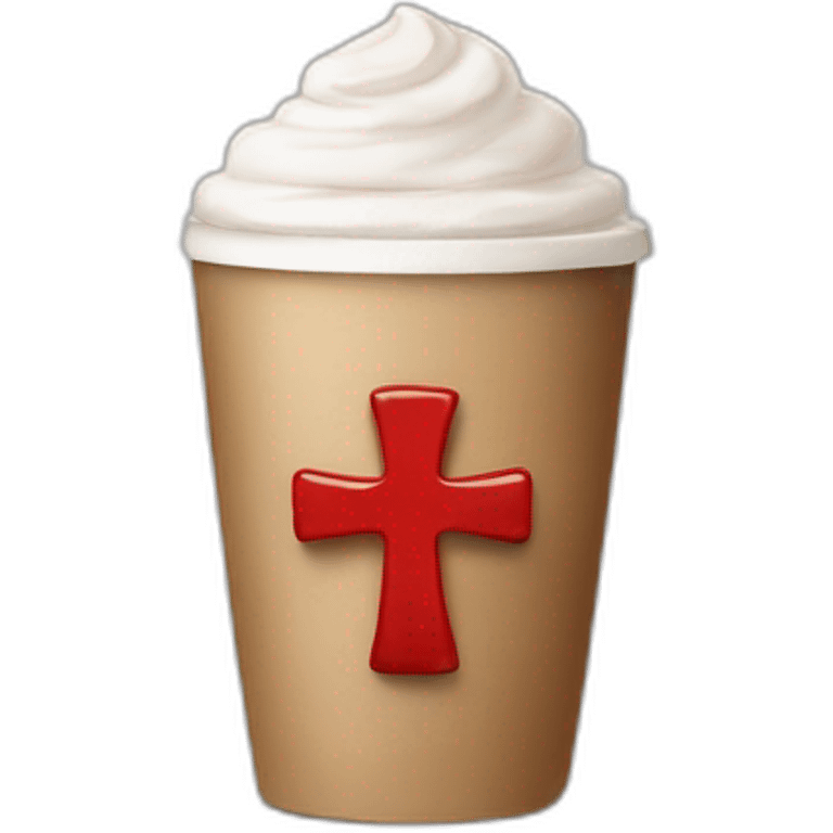 Coffee with 3 red roman crosses emoji