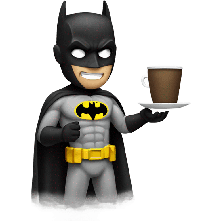 Batman holding coffee  emoji