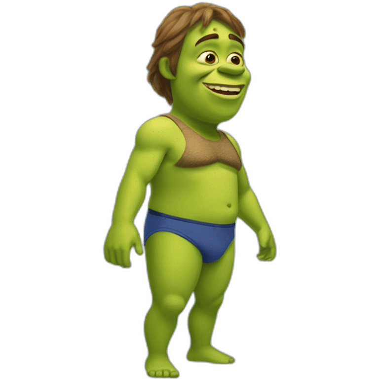 Shrek in a speedo emoji