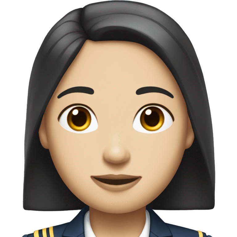 Flight attendant with long black hair and white skin with a pilot man with light skin and black hair emoji