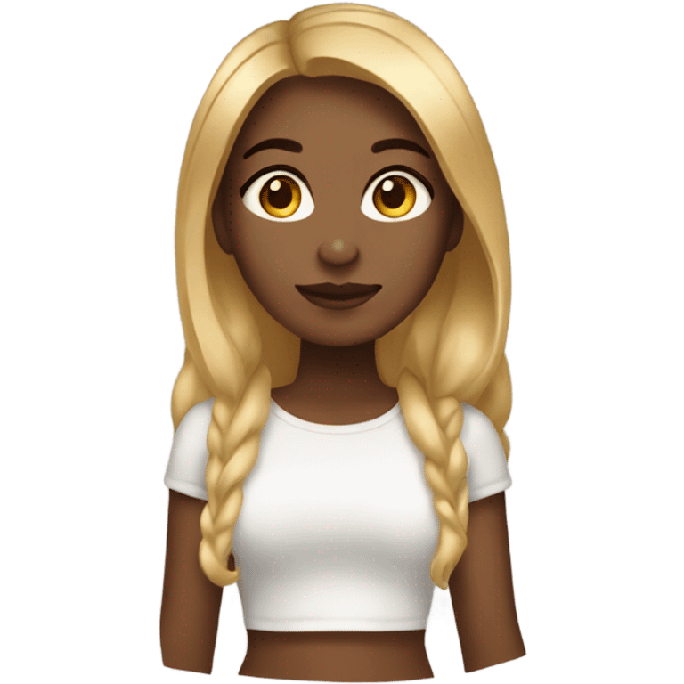 Brown skin girl with honey blonde hair emoji