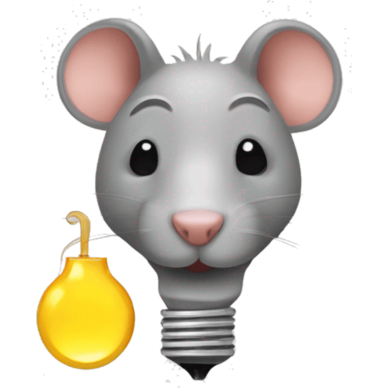 Un rat à côté d'une ampoule  emoji