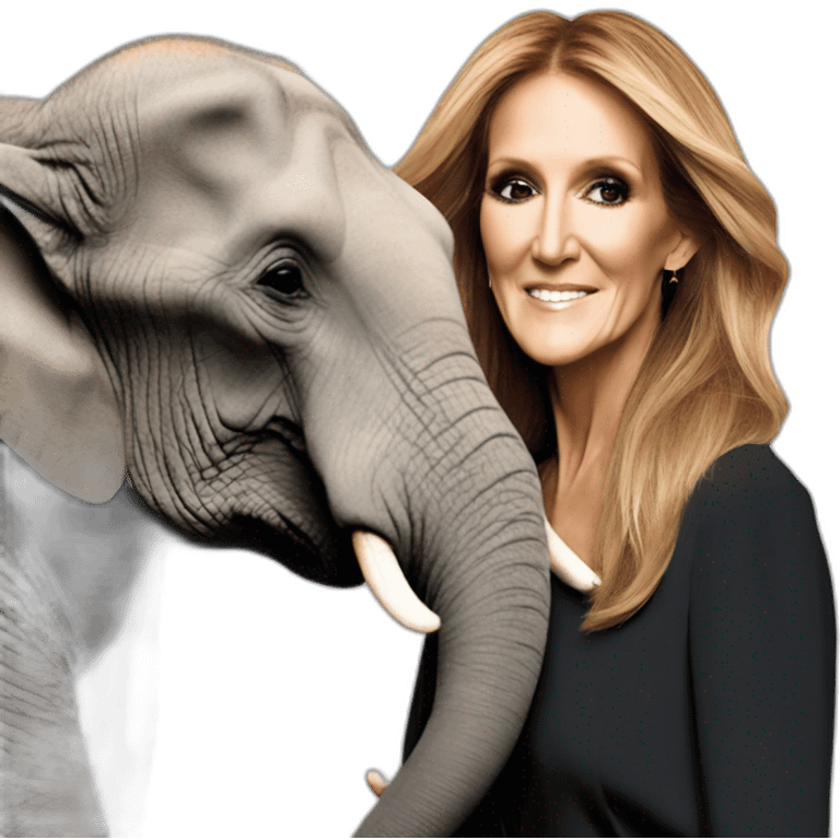 Céline dion with elephant emoji