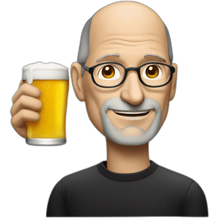 Steve jobs having a beer emoji