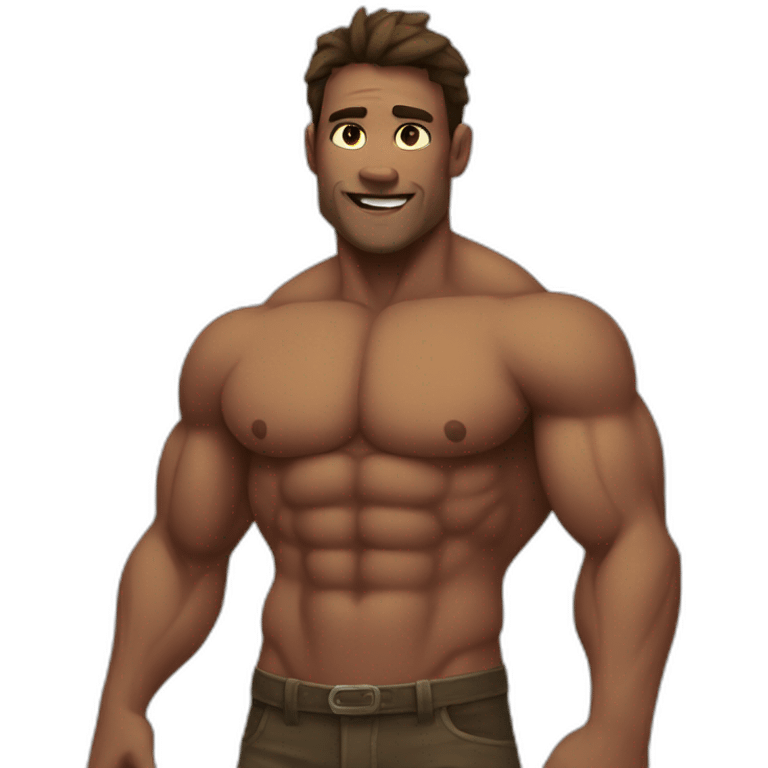 shirtless muscle primitive sfw emoji