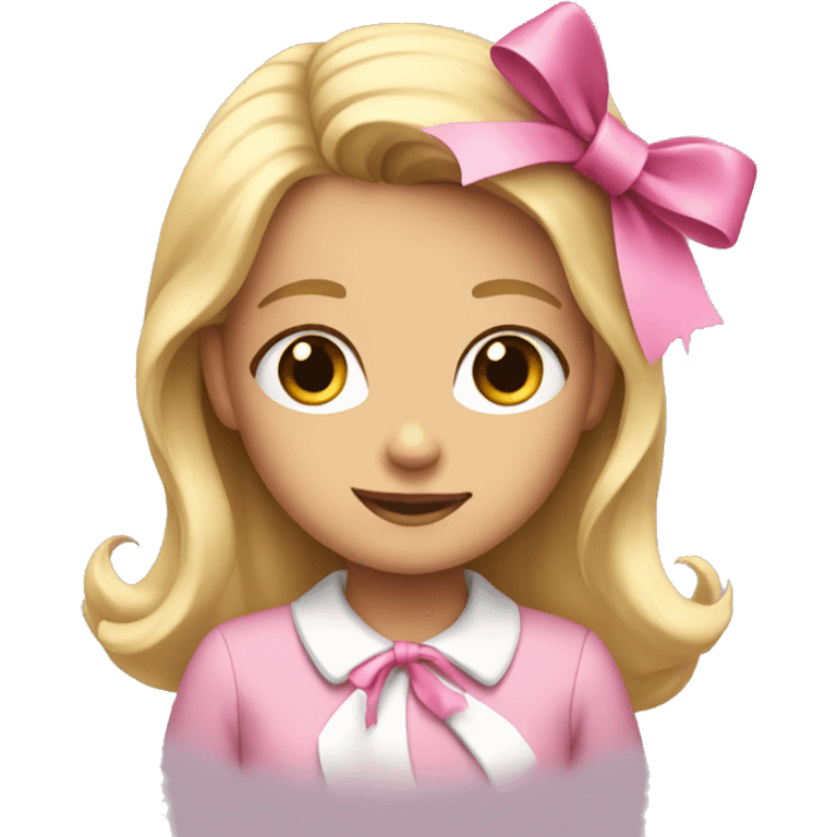 Young girl with pink bow in her blonde hair emoji