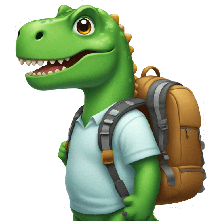 Dino with a backpack  emoji