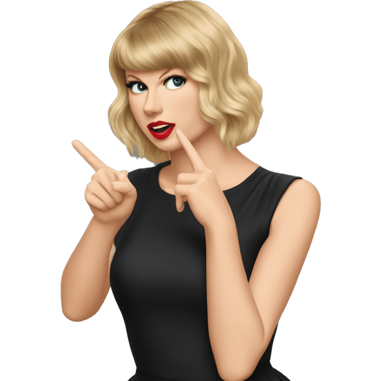 Taylor Swift pointing down with her finger emoji