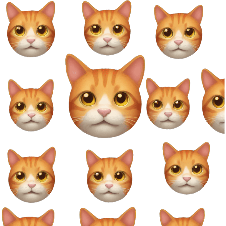 A orange cat with a cute face emoji