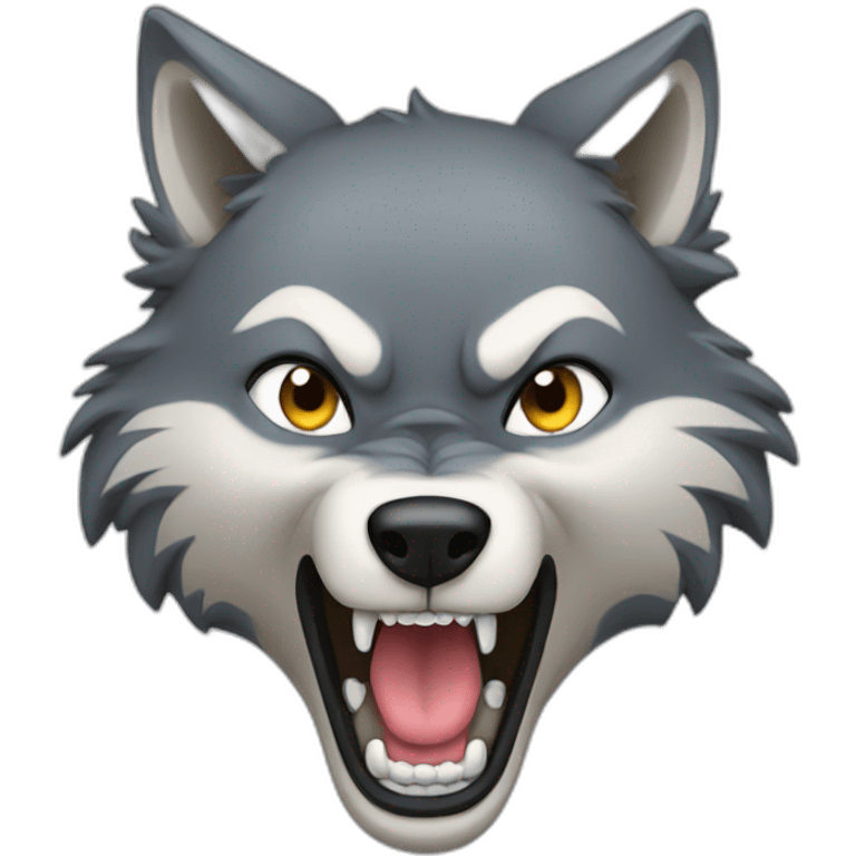 female wolf growling emoji