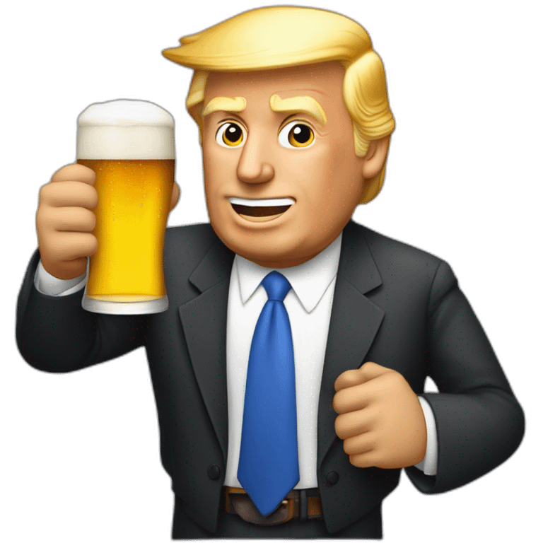 Donald Trump qui boit une bière emoji