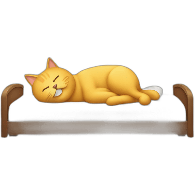 Chat  qui dort sur un lit emoji