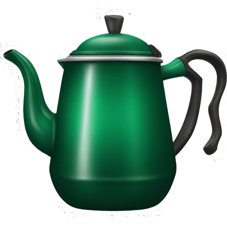 Realistic emerald green camping coffee pot. emoji