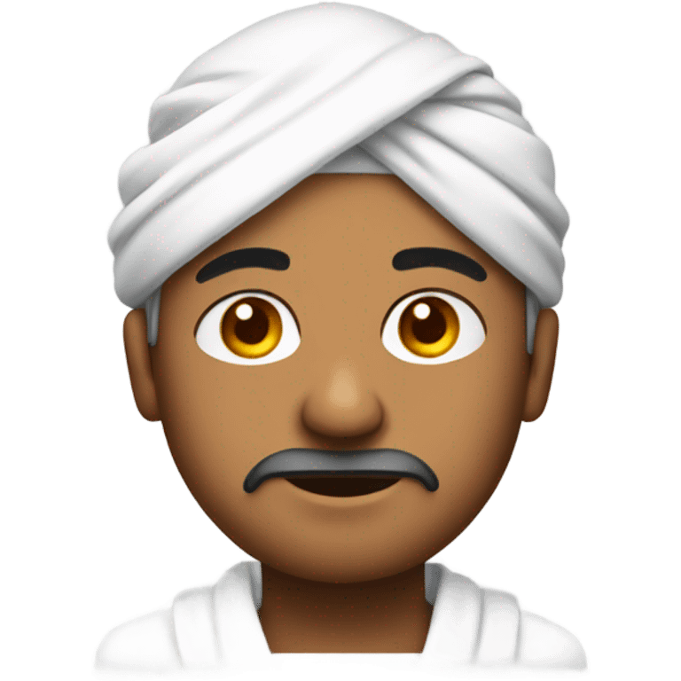 Indian guy with squinted eyes wearing bathrobe and beenie emoji