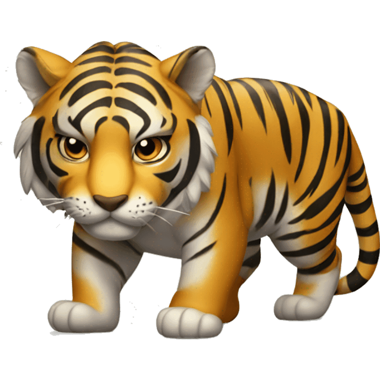 Tigre avec une pancarte Good game emoji