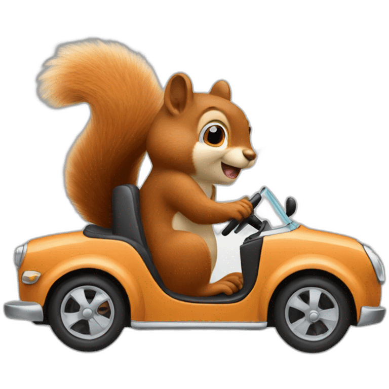 A squirrel driving a car emoji