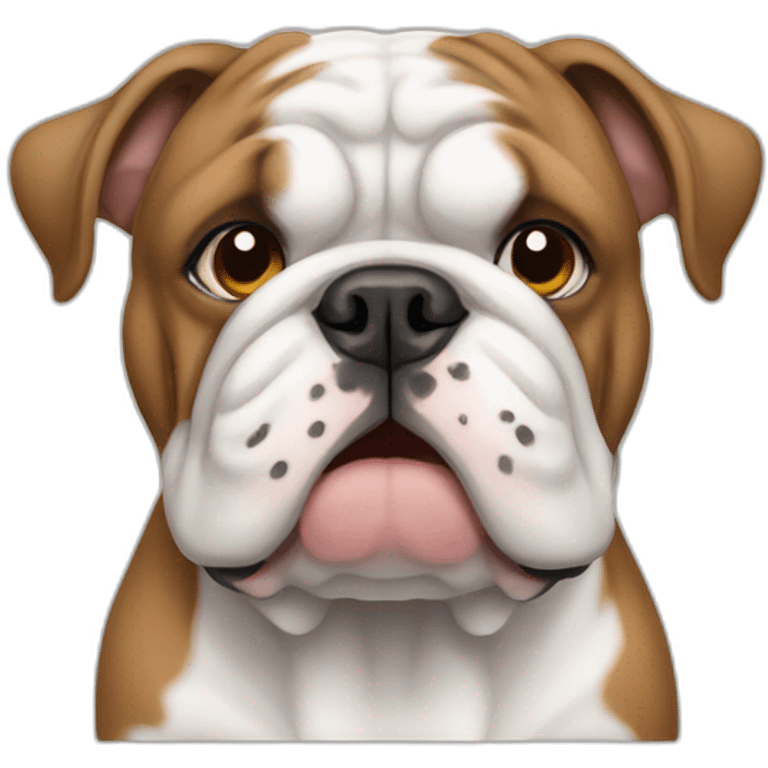 white and brown  english bulldog emoji