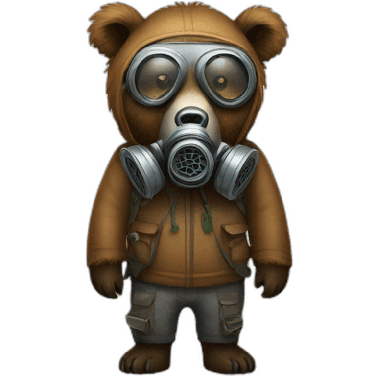 grizzly bear with gas mask emoji