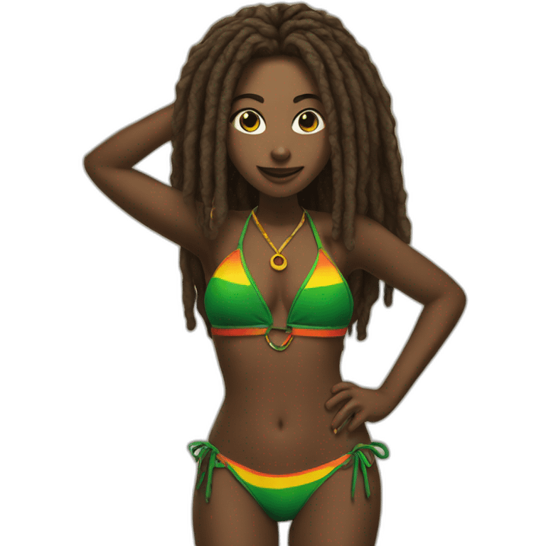 Rasta girl bikini emoji