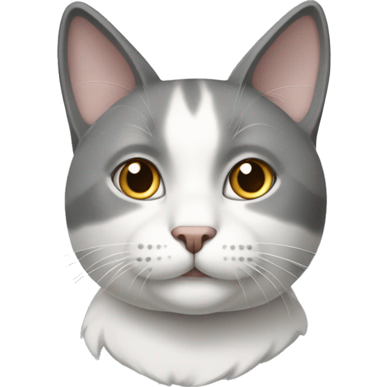 Gray and white cat emoji